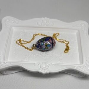 Vintage Cloisonné Egg Pendent Wearable Art Vintage Craftsmanship Princesscore